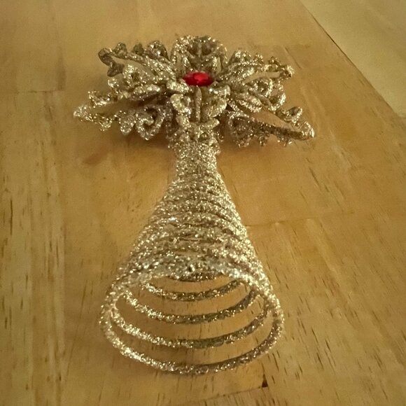 Gold w/ Red Gem 7.4" Star Shaped Tree Topper - Picture 5 of 6